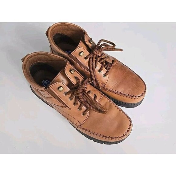 Dr. Scholl's® Brown‎ Leather High Top Boots Oxford Walking Shoes - Size 8 - Picture 1 of 7
